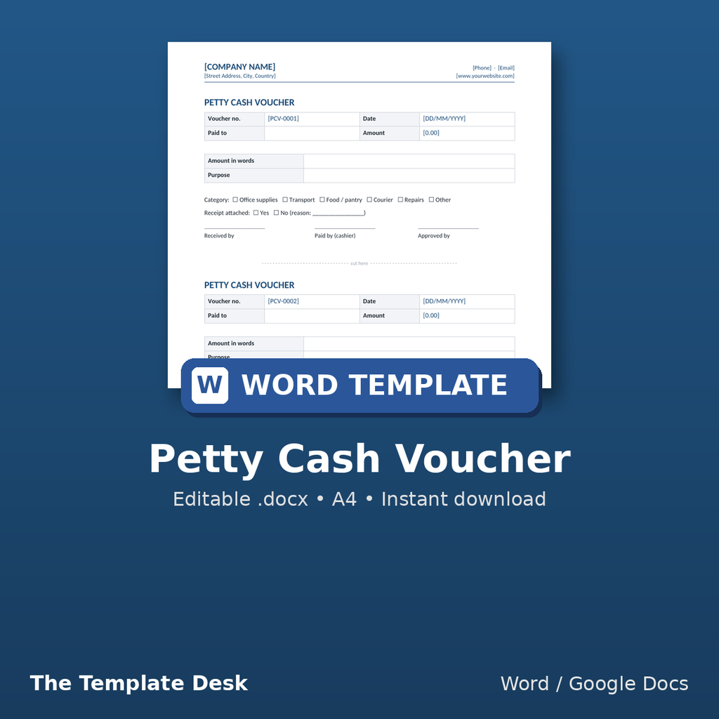 Petty Cash Voucher – cover