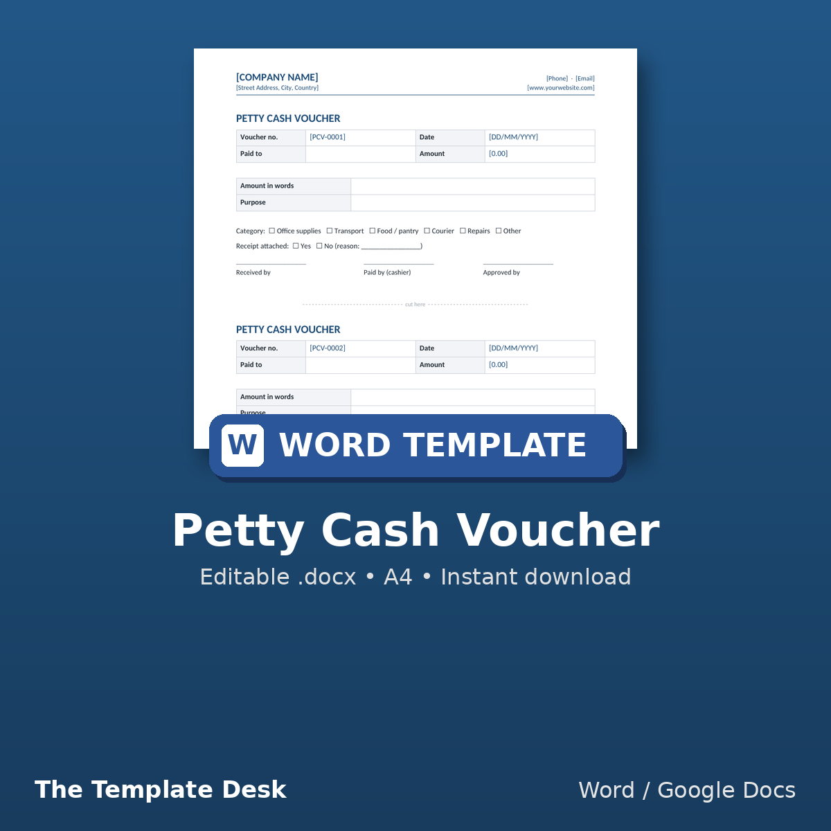 Petty Cash Voucher – cover