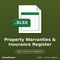 Property Warranties & Insurance Register – Excel template