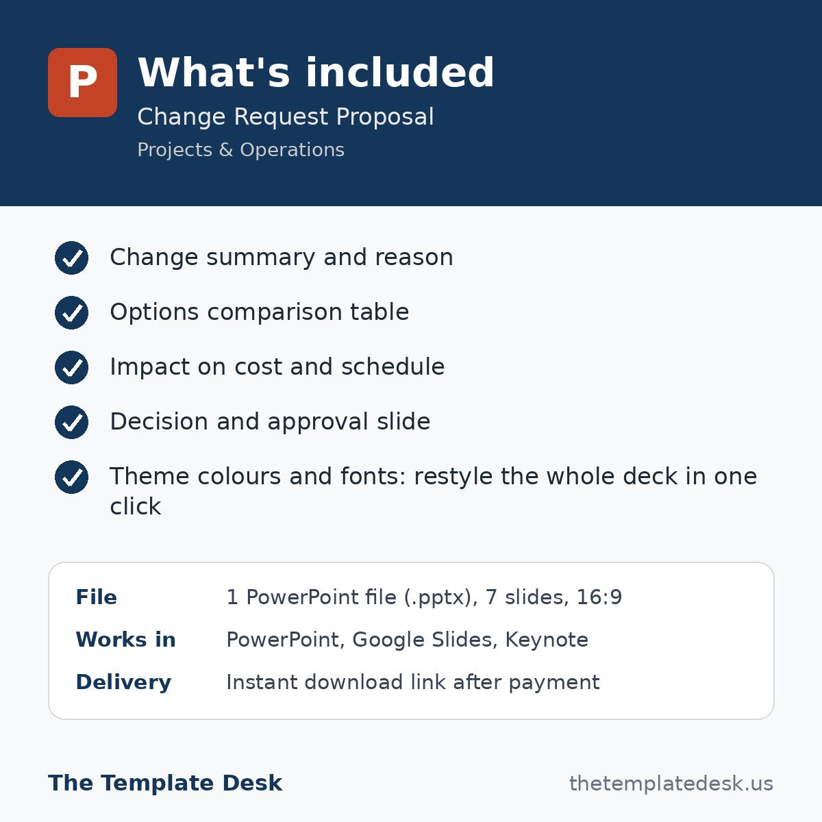 Change Request Proposal – what's included