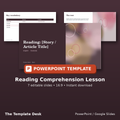 Reading Comprehension Lesson – cover