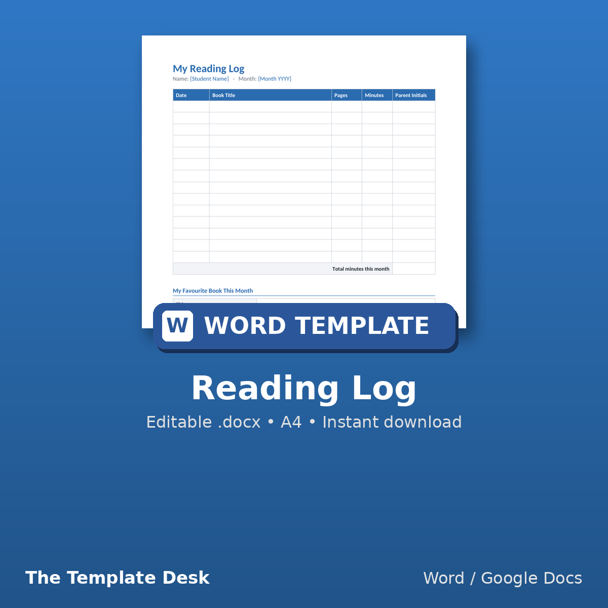 Reading Log – cover