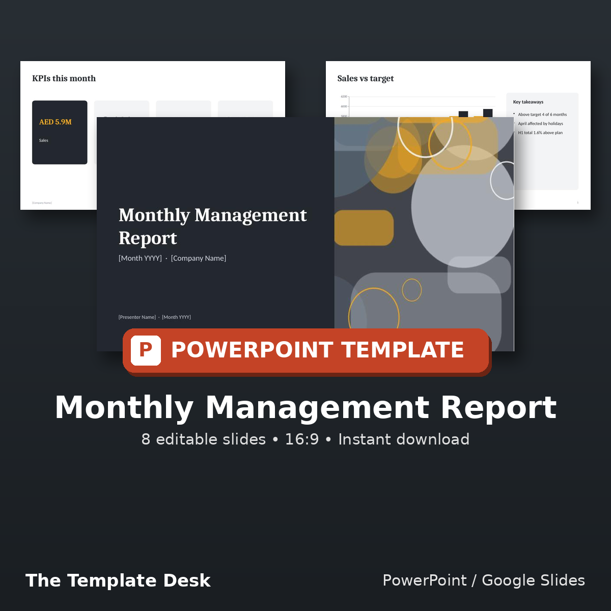 Monthly Management Report – cover