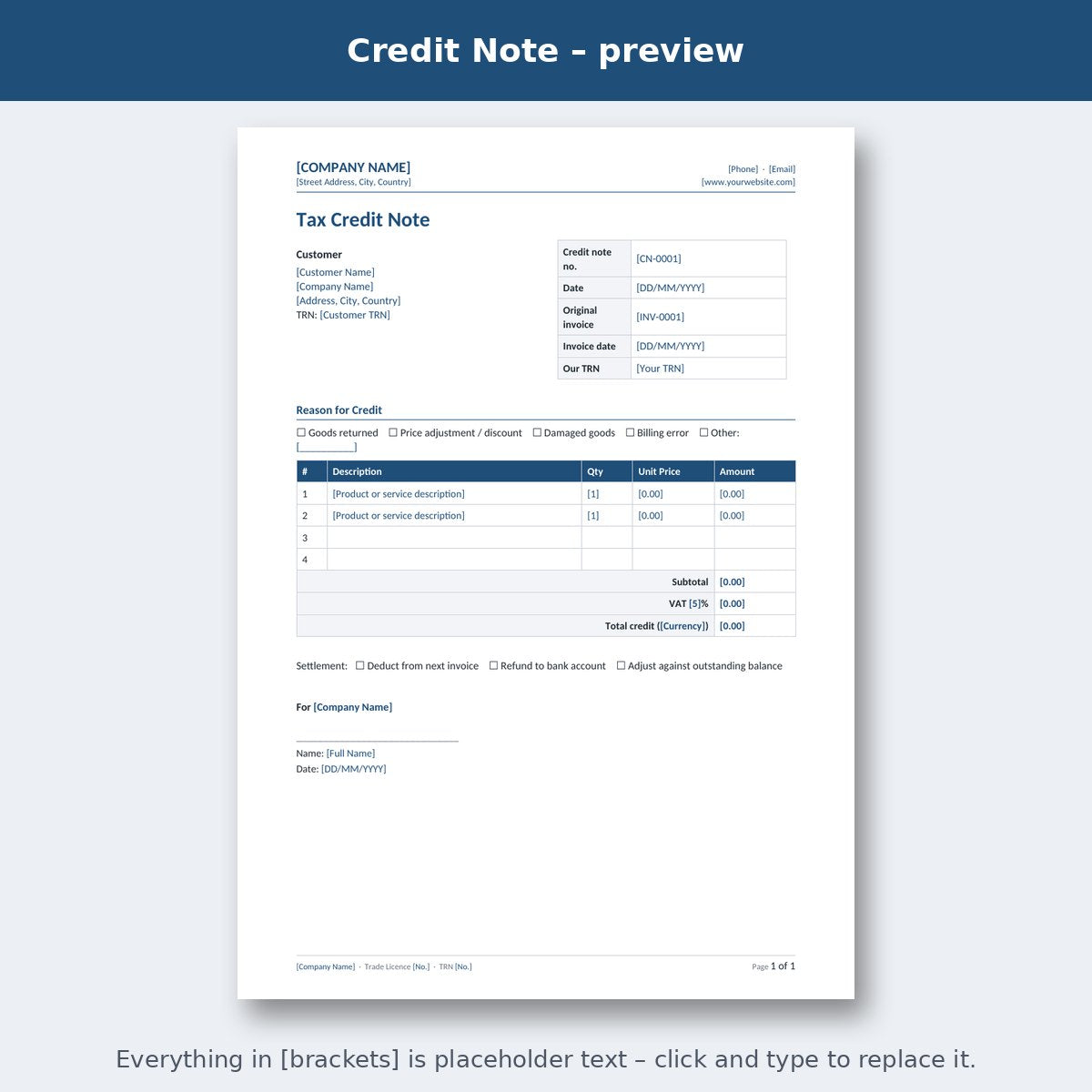 Credit Note – preview
