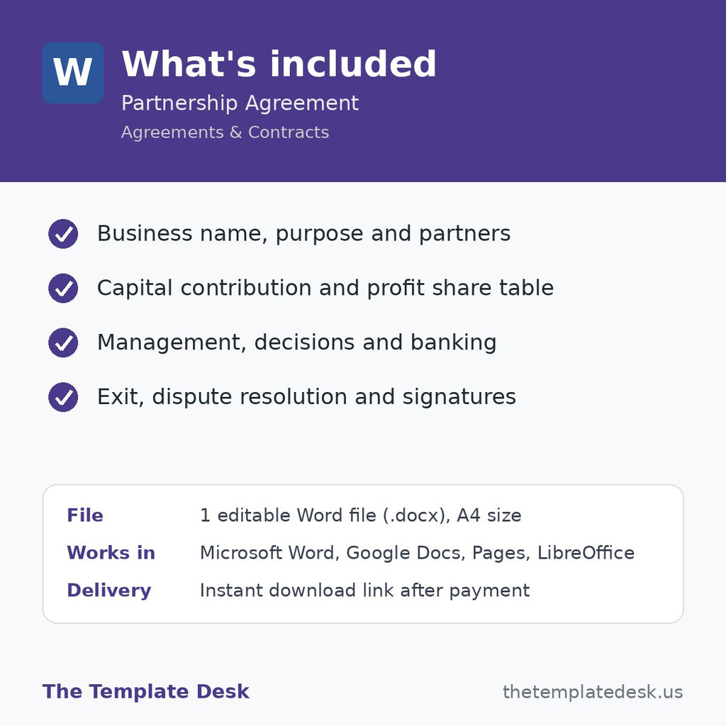 Partnership Agreement – what's included