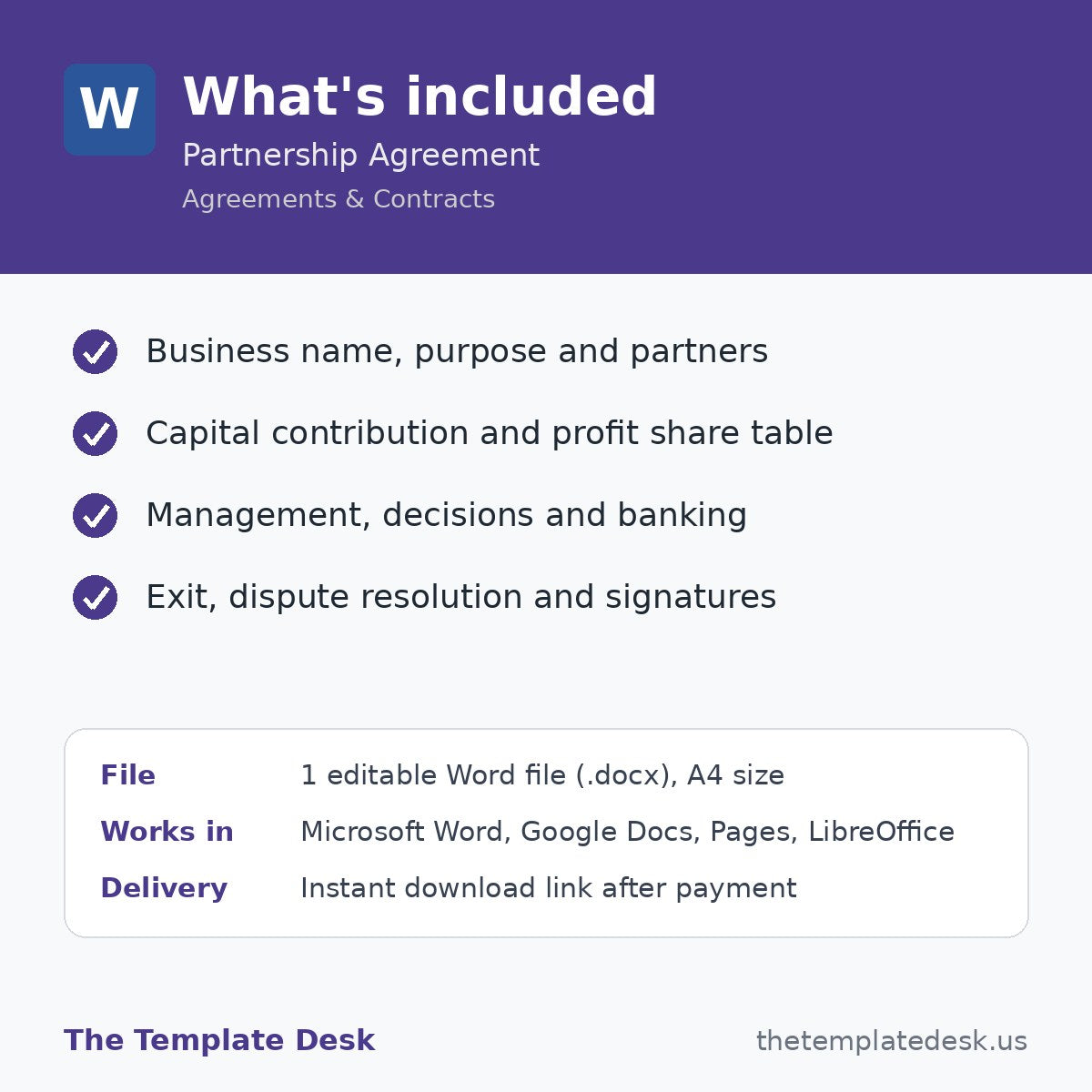 Partnership Agreement – what's included