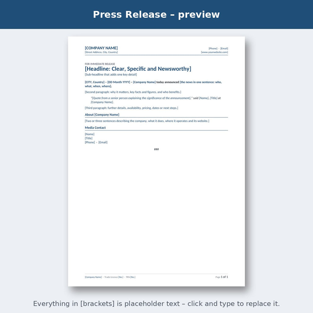 Press Release – preview