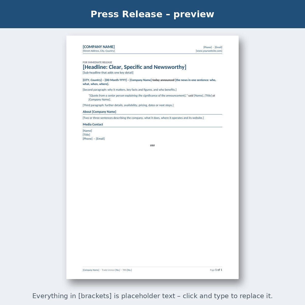 Press Release – preview