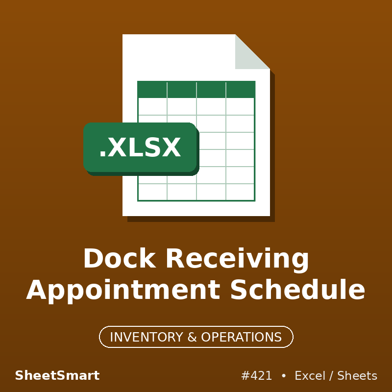 Dock Receiving Appointment Schedule – Excel template