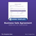 Business Sale Agreement – cover