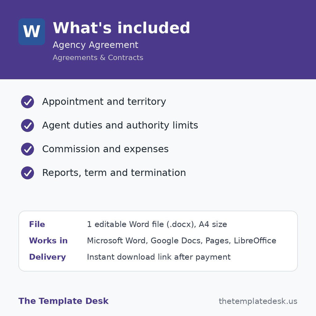 Agency Agreement – what's included