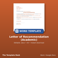 Letter of Recommendation (Academic) – cover