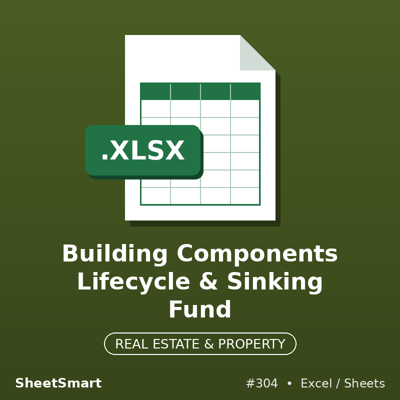 Building Components Lifecycle & Sinking Fund – Excel template