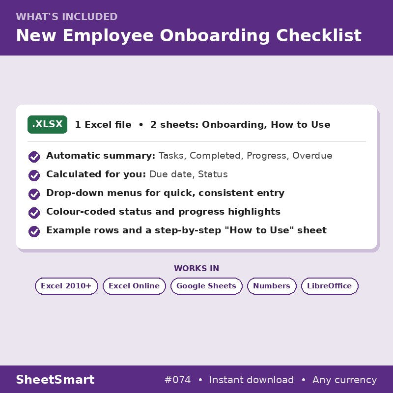 New Employee Onboarding Checklist – what's included