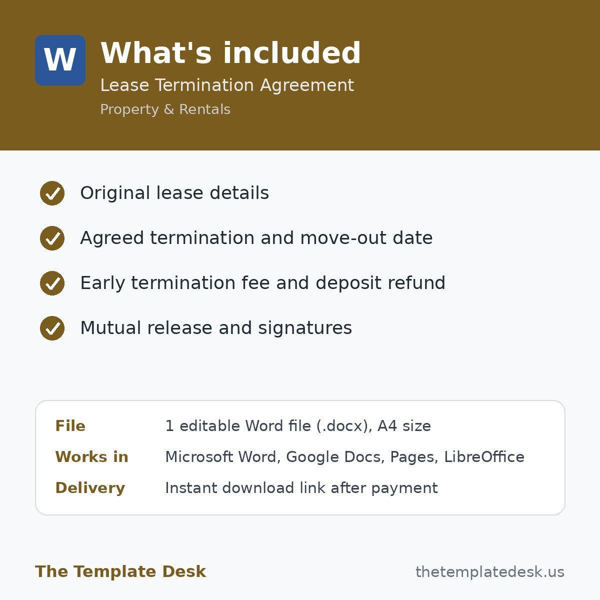 Lease Termination Agreement – what's included