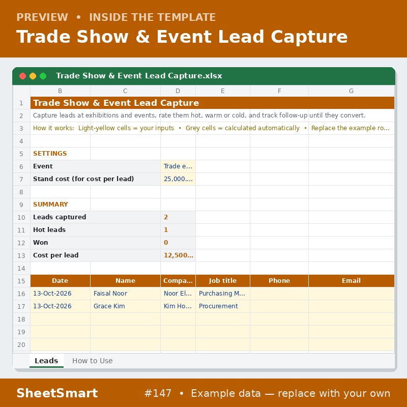 Trade Show & Event Lead Capture – sheet preview