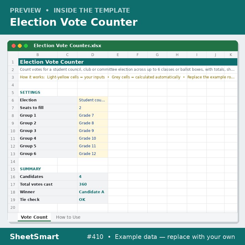 Election Vote Counter – sheet preview
