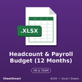 Headcount & Payroll Budget (12 Months) – Excel template