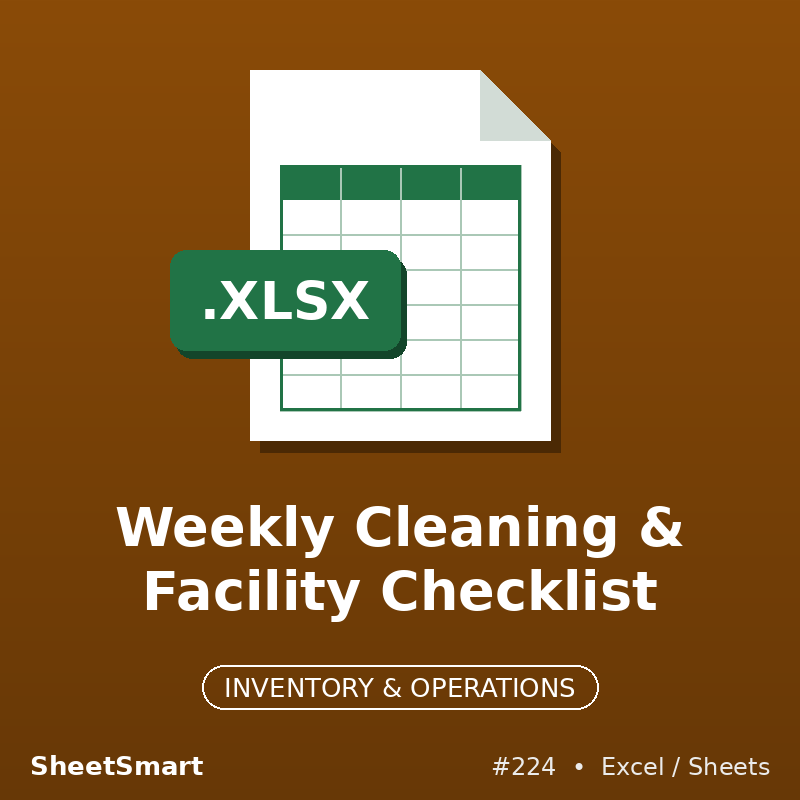 Weekly Cleaning & Facility Checklist – Excel template