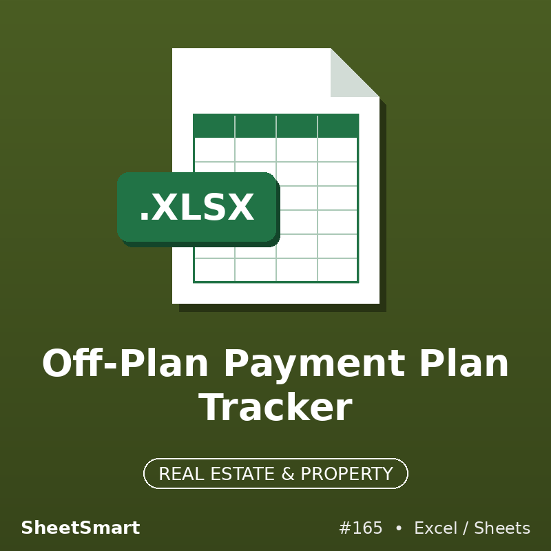 Off-Plan Payment Plan Tracker – Excel template