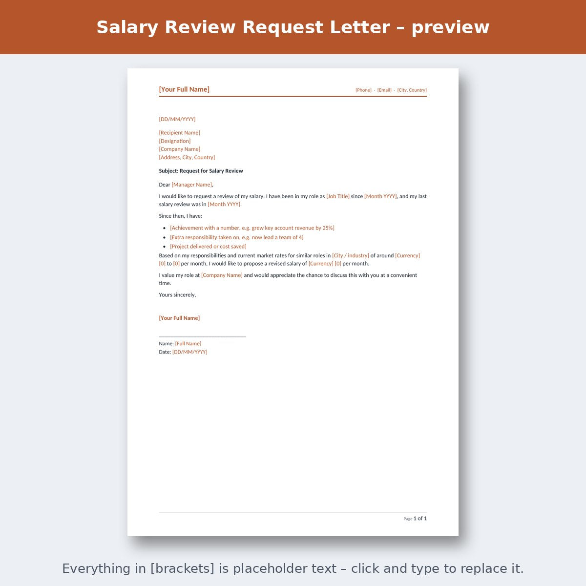 Salary Review Request Letter – preview