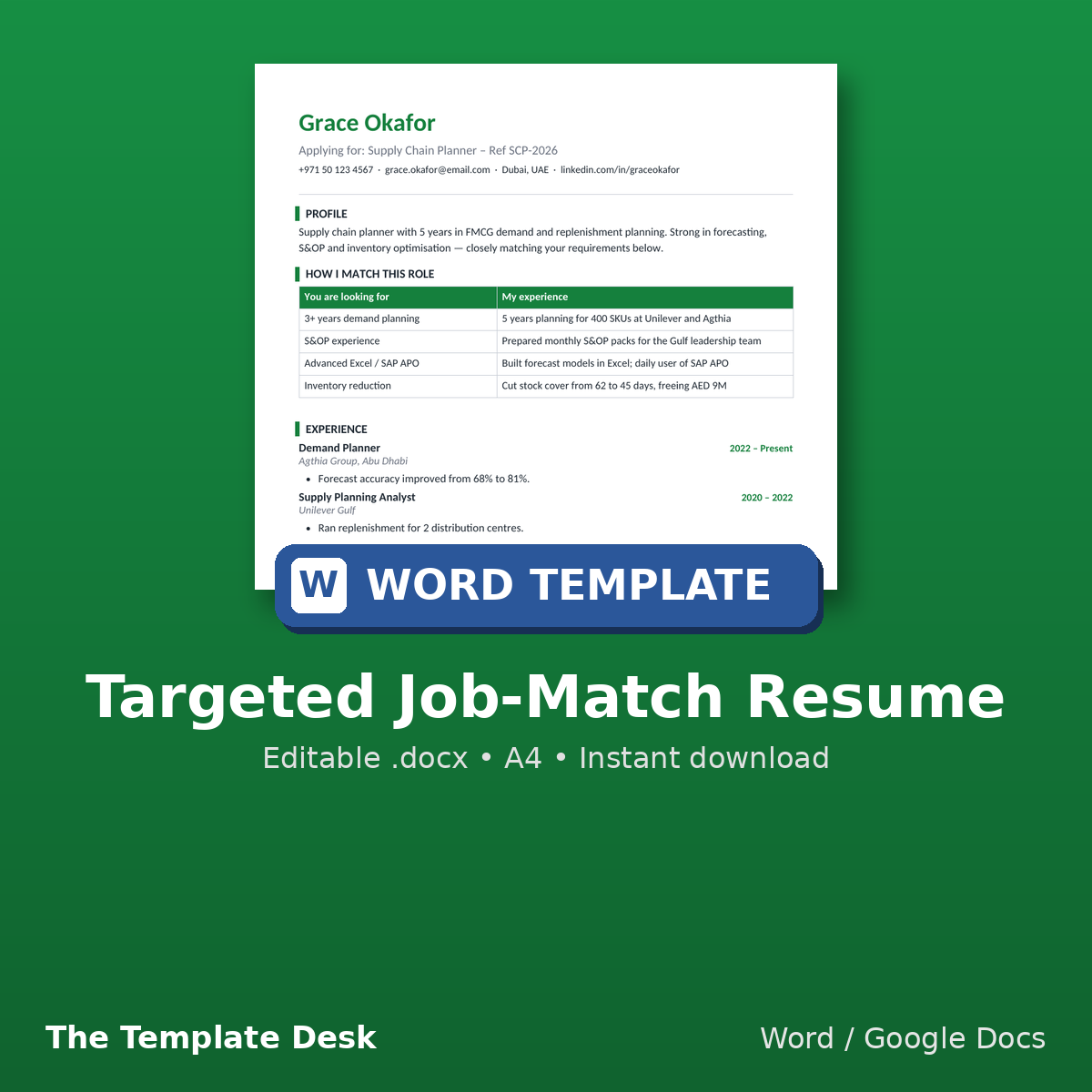 Targeted Job-Match Resume – cover