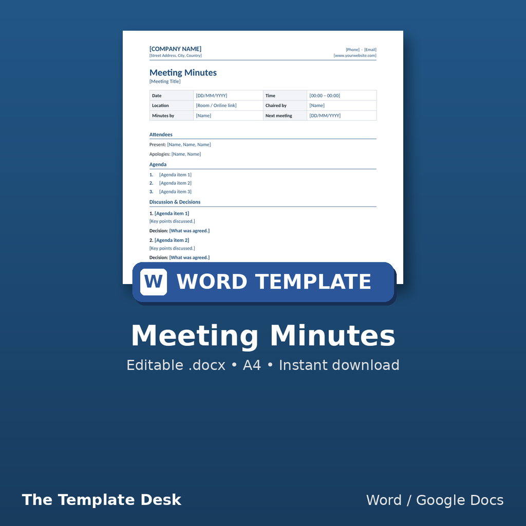 Meeting Minutes – cover