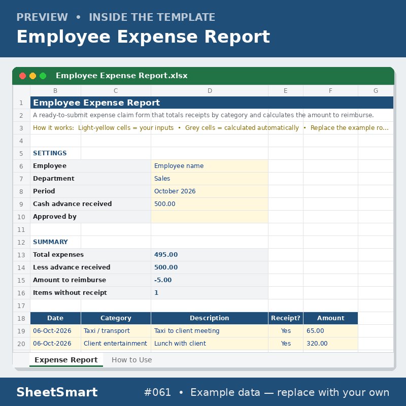 Employee Expense Report – sheet preview