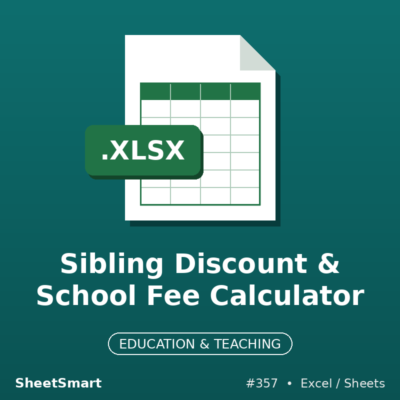Sibling Discount & School Fee Calculator – Excel template