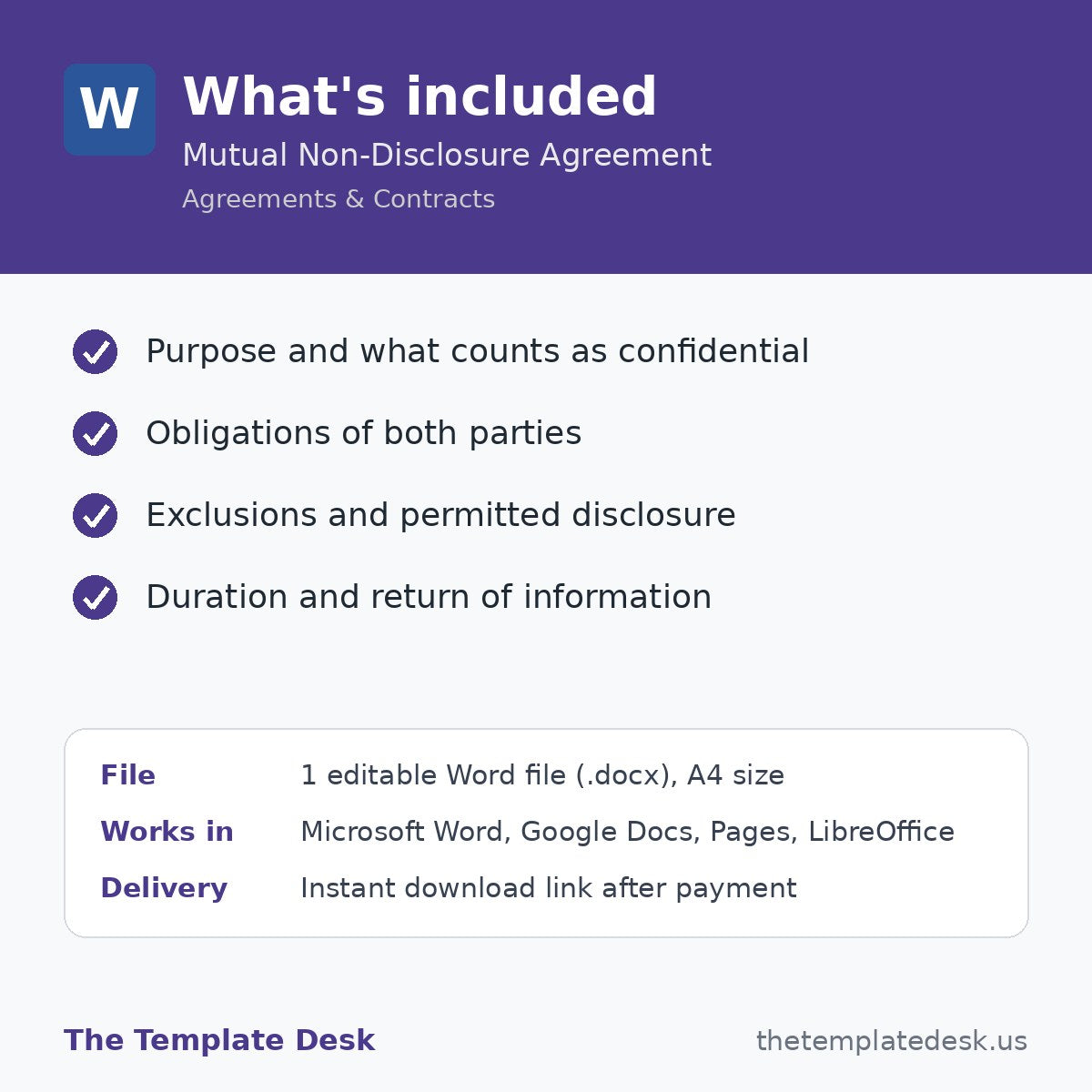 Mutual Non-Disclosure Agreement – what's included