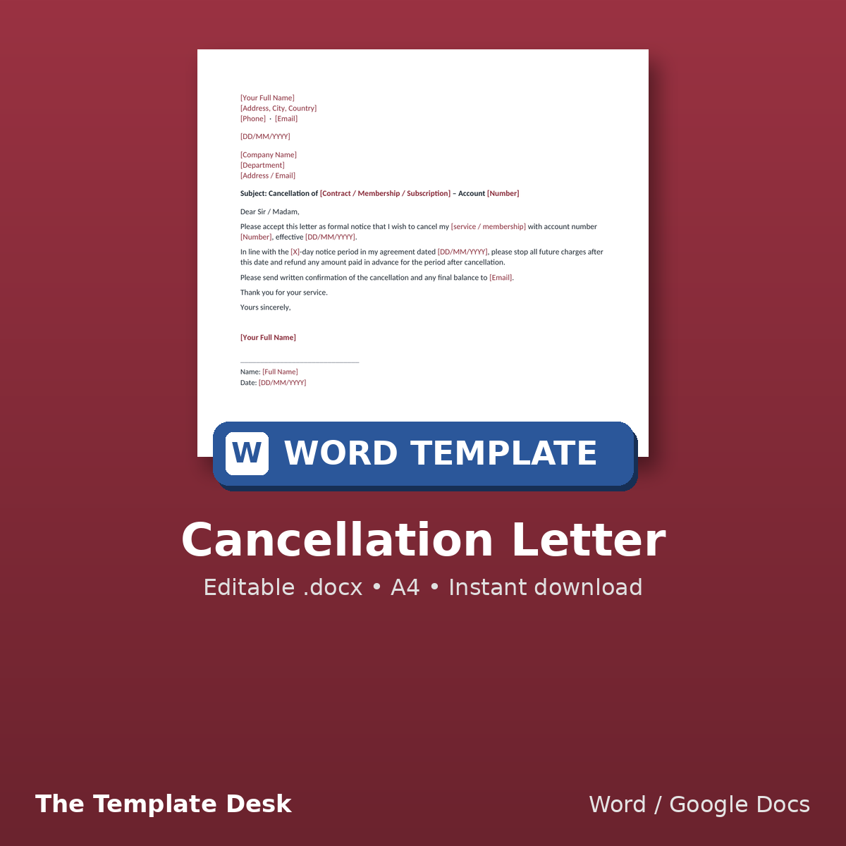 Cancellation Letter – cover
