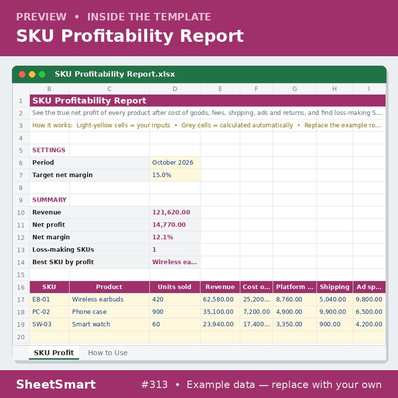 SKU Profitability Report – sheet preview