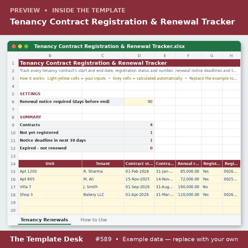 Tenancy Contract Registration & Renewal Tracker – preview