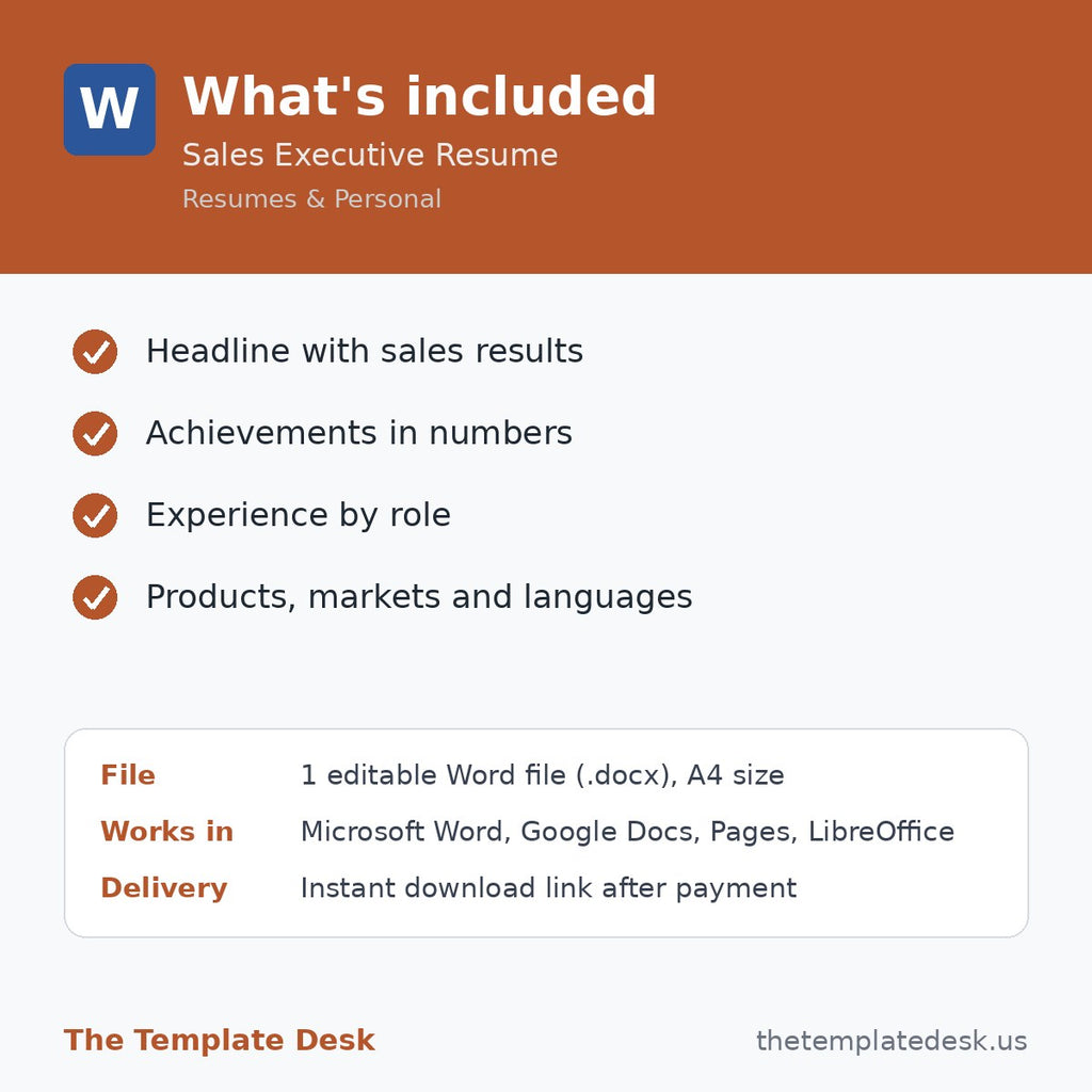 Sales Executive Resume – what's included