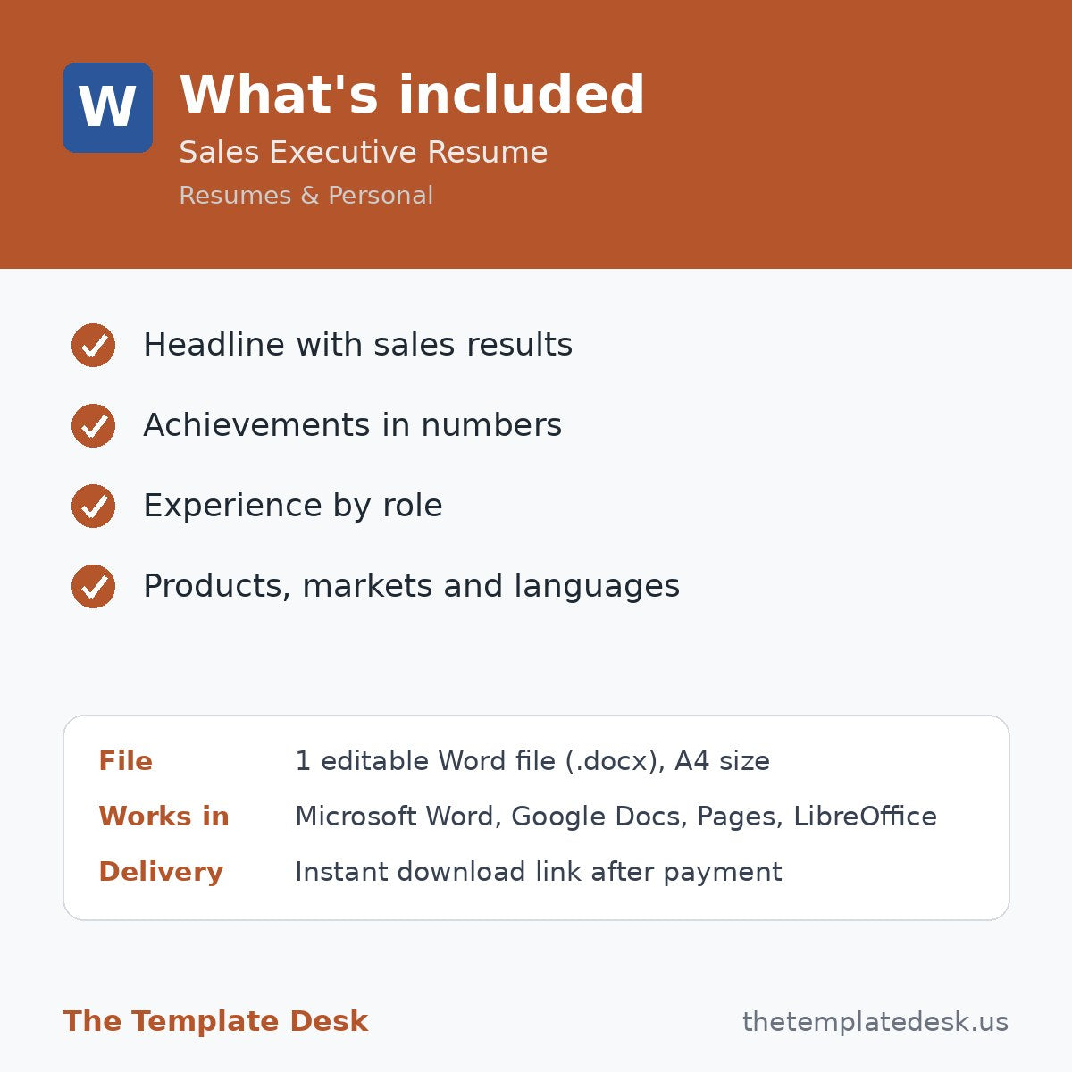 Sales Executive Resume – what's included