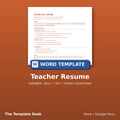 Teacher Resume – cover