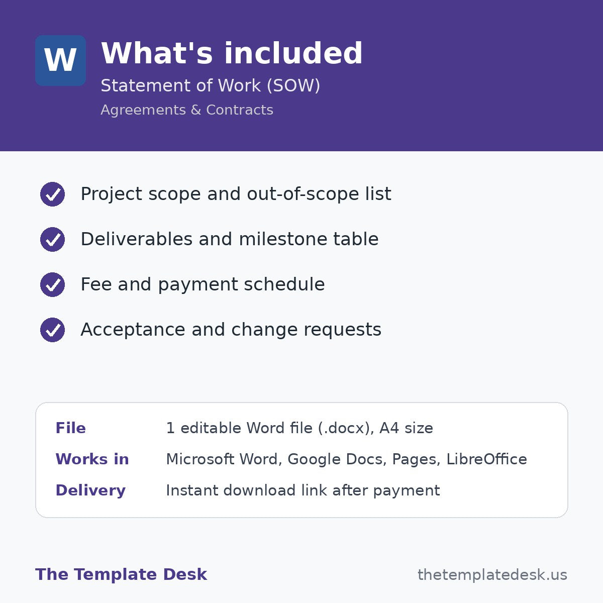 Statement of Work (SOW) – what's included