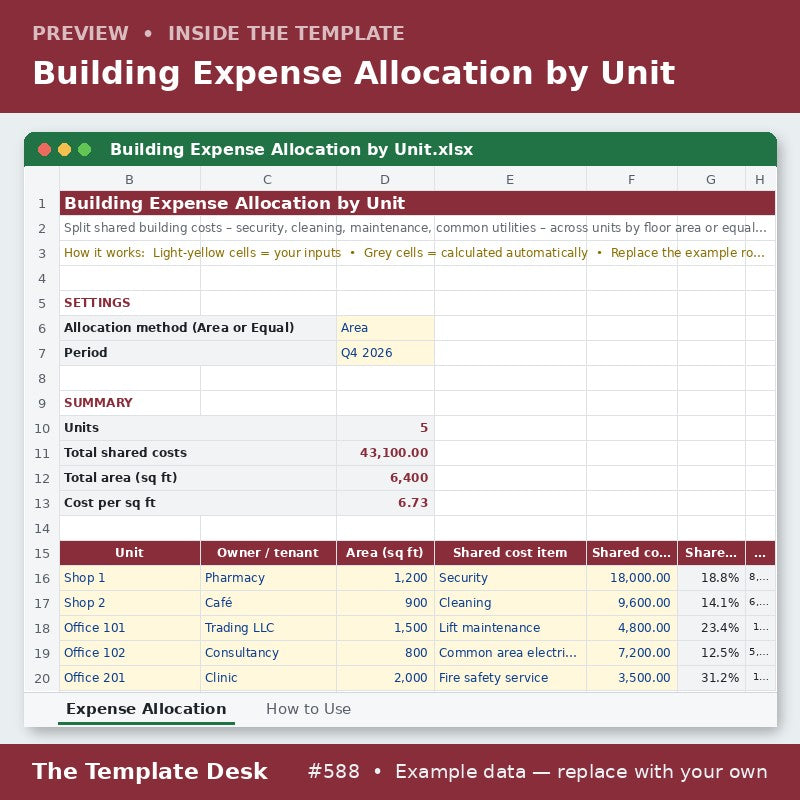Building Expense Allocation by Unit – preview