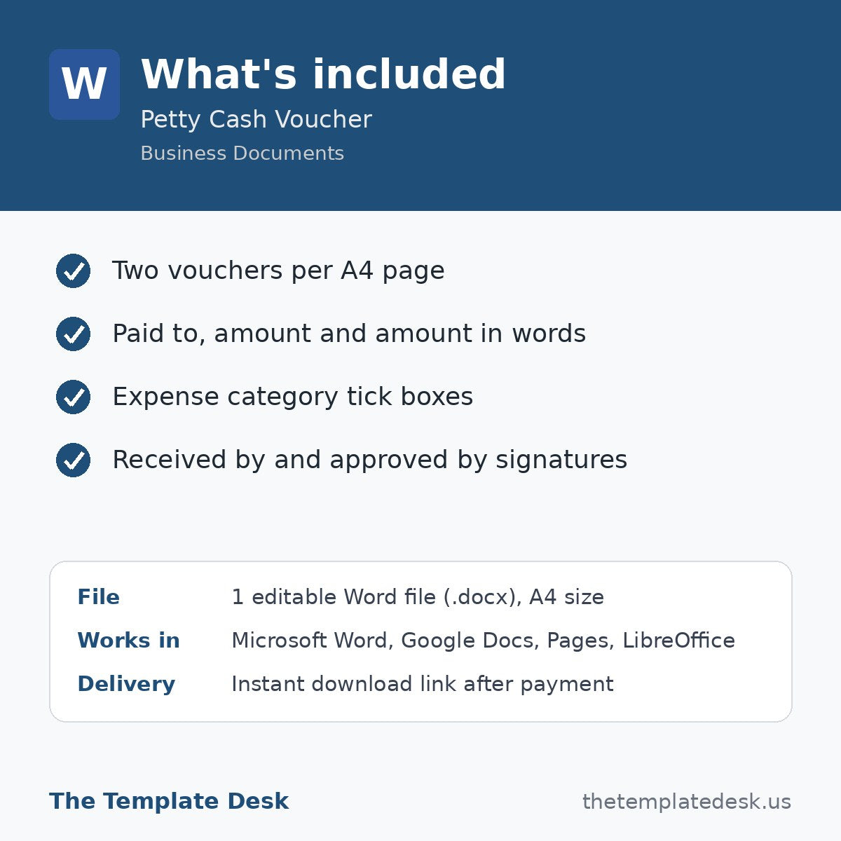 Petty Cash Voucher – what's included