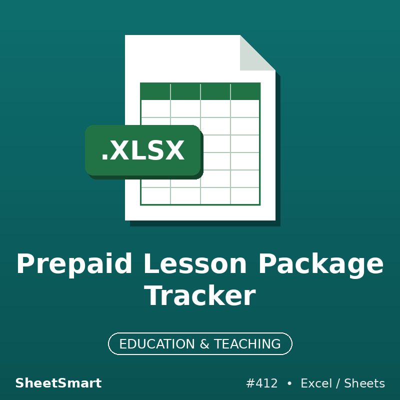 Prepaid Lesson Package Tracker – Excel template