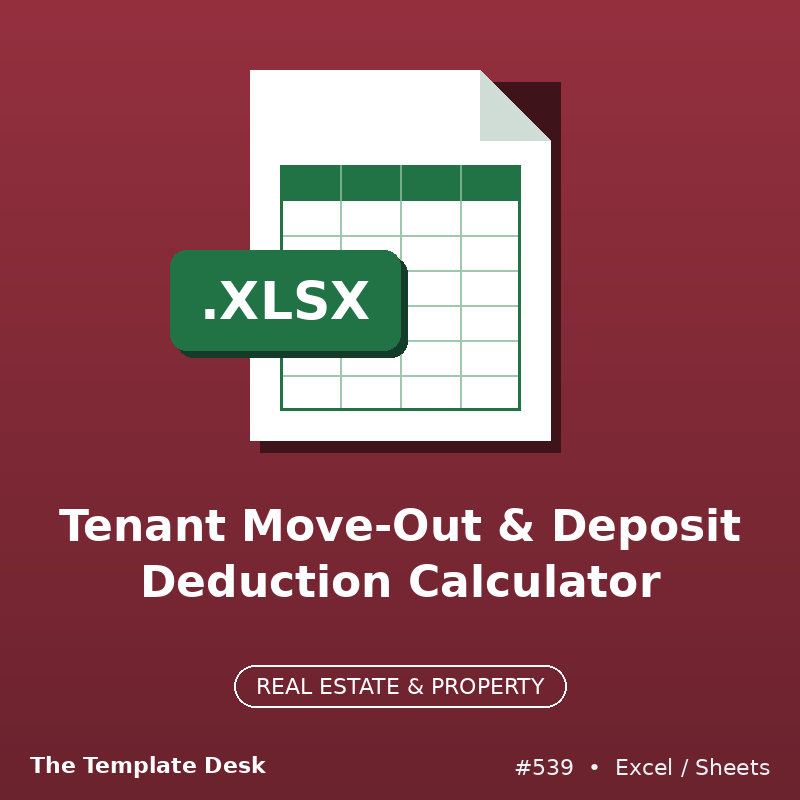 Tenant Move-Out & Deposit Deduction Calculator – Excel template