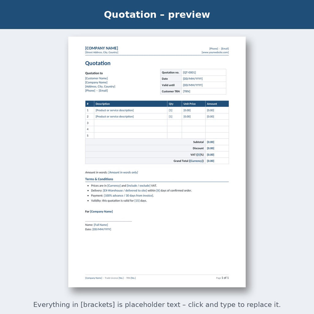 Quotation – preview