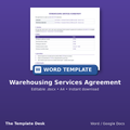 Warehousing Services Agreement – cover