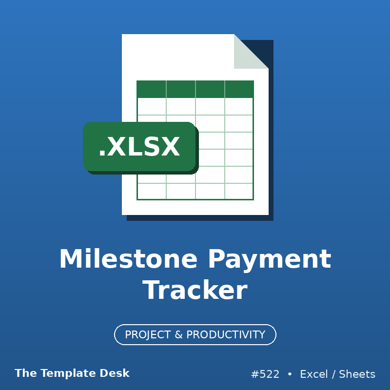 Milestone Payment Tracker – Excel template