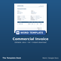 Commercial Invoice – cover