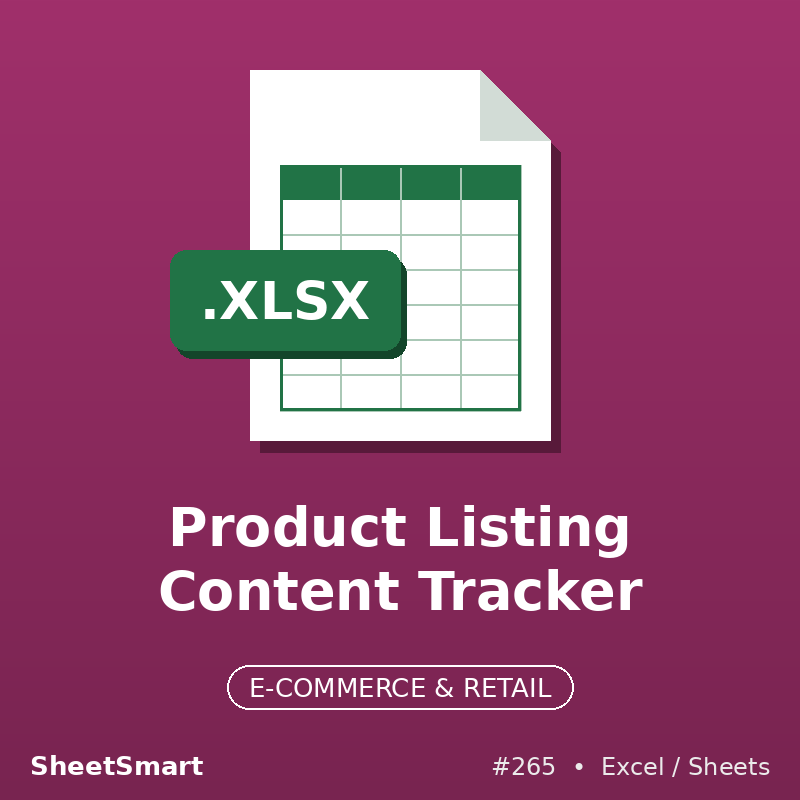 Product Listing Content Tracker – Excel template