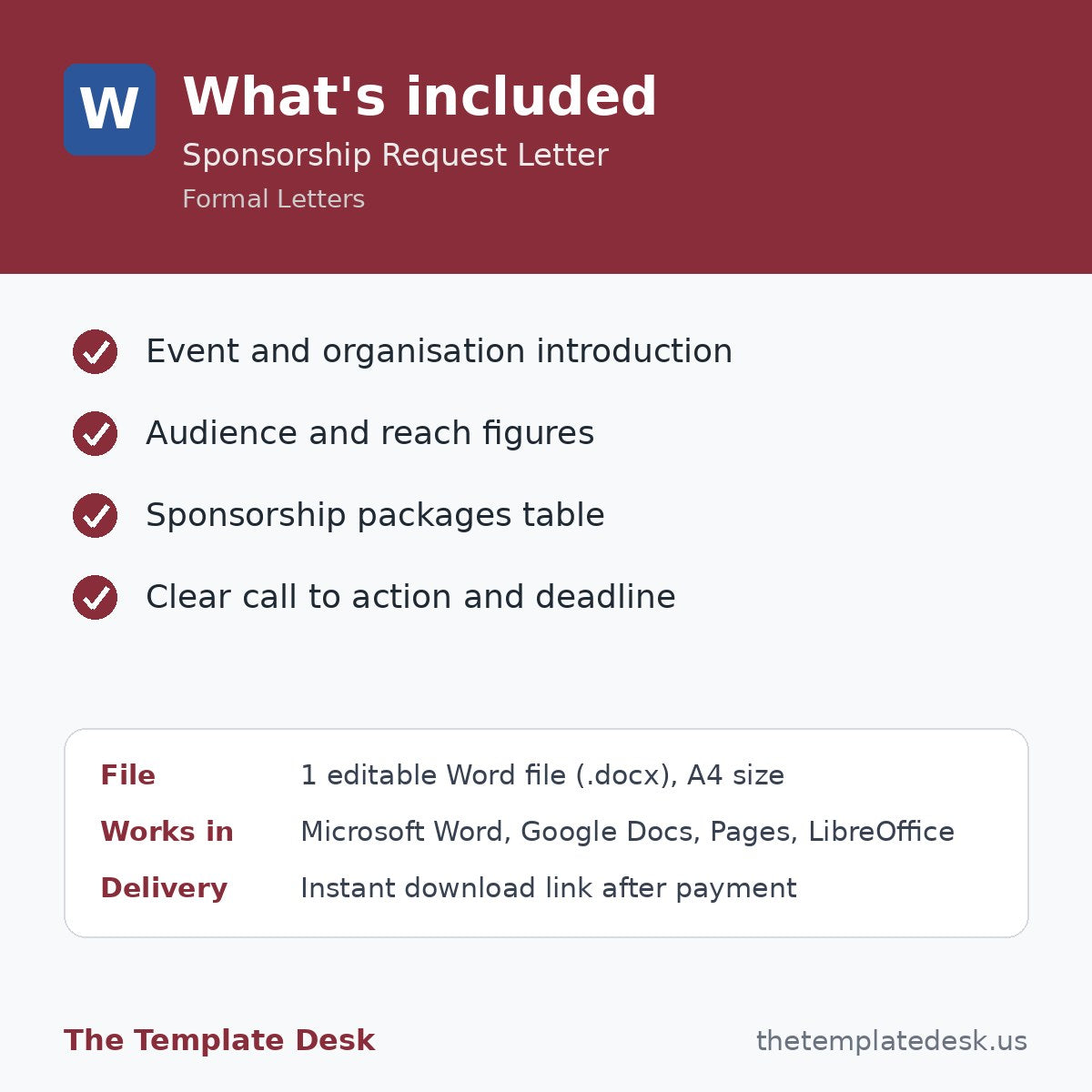 Sponsorship Request Letter – what's included