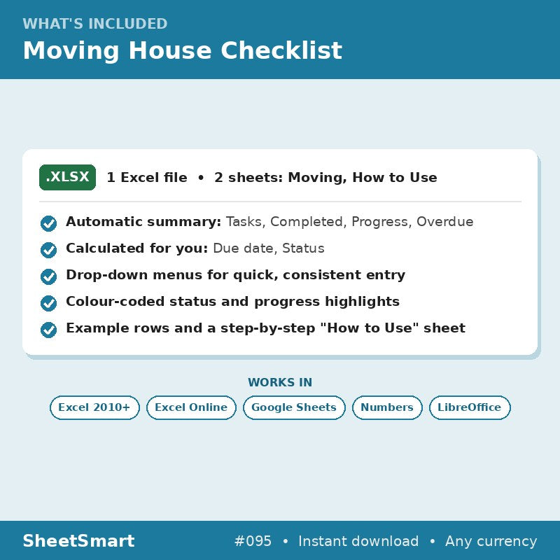 Moving House Checklist – what's included