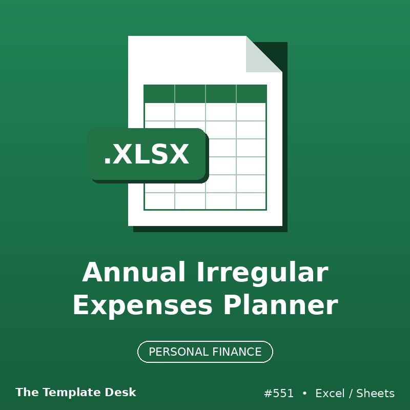 Annual Irregular Expenses Planner – cover