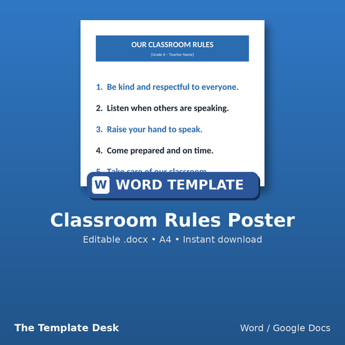 Classroom Rules Poster – cover